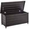 BELIANI Gartentruhe 190L Dunkelbraun Aluminium Wasserfest mit Schloss ...