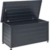 BELIANI Gartentruhe 330L Dunkelgrau Aluminium Wasserfest mit Schloss A...