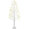 BELIANI Outdoor Weihnachtsbaum Weiß mit LED Lichtern Zweige 180 cm für...