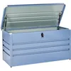 BELIANI Gartentruhe Blau Metall 400 L 132 x 62 cm Wasserdicht Abschlie...