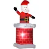 HOMCOM aufblasbarer Weihnachtsdeko 210 m Weihnachtsmann mit Schornstei...