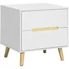 HOMCOM Nachttisch Nachtschrank Beistelltisch Nachtkommode mit 2 Schubl...