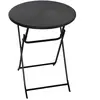 Outsunny Runder Klapptisch Ø60 cm Garten-Esstisch mit dekorativer Holz...