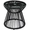 Outsunny Gartentisch rund mit Hohltrommel-Design, Bistrotisch mit Glas...