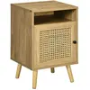 HOMCOM Nachtschrank Nachttisch mit Schrank, Beistelltisch mit Ablagefa...