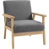 HOMCOM Ohrensessel, Loungesessel mit Armlehnen, Esszimmerstuhl, Relaxs...