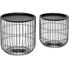 HOMCOM 2er-Set Couchtisch Beistelltisch Skandidesign Kaffeetisch mit S...