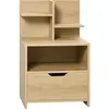 HOMCOM Nachttisch Nachtschrank mit Schublade, Beistelltisch mit Offene...