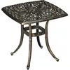 Outsunny Beistelltisch Terrassentisch mit Schirmloch 54x54x52,5cm Alum...