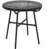 Outsunny Rattan Beistelltisch Bistrotisch Kaffeetisch rund mit Glastis...