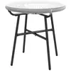 Outsunny Rattan Beistelltisch  Bistrotisch, Kaffeetisch mit Glastischp...