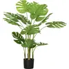 HOMCOM Künstliche Monstera 120cm Kunstpflanze mit Übertopf und PE-Moos...