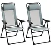 Outsunny 2er-Set Klappstuhl klappbarer Gartenstuhl mit verstellbarer R...