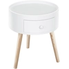 HOMCOM Couchtisch mit Schublade runder Beistelltisch Kaffeetisch bis 5...