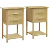 HOMCOM 2er Set Nachttisch Nachtkommode mit Schublade Ablage und Griff ...