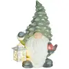 HOMCOM Weihnachtsdeko Figur, Weihnachtsmann mit Weihnachtsbaum-Mütze u...