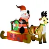 HOMCOM Aufblasbar Weihnachtsdeko, 1,22 m Weihnachtsmann mit LED-Beleuc...