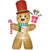 HOMCOM Weihnachts Aufblasbarer Lebkuchenmann 2,35 m Weihnachtsdekorati...