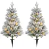 HOMCOM 107 cm 2er-Set Künstlicher Weihnachtsbaum, Christbaum mit 100 L...