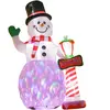 HOMCOM Aufblasbar Weihnachtsdeko, 2,4 m Schneemann mit LED-Beleuchtung...
