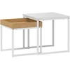 HOMCOM 2er-Set Couchtisch, Eckiger Beistelltisch, Kaffeetisch mit Stah...