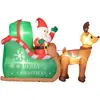 Outsunny Aufblasbar Weihnachtsdeko, 2,1 m Weihnachtsmann mit Schlitten...