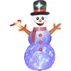 Outsunny Aufblasbar Weihnachtsdeko, 2,4 m Schneemann mit LED-Beleuchtu...