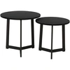 HOMCOM 2er-Set Couchtisch, Runder Beistelltisch, Kaffeetisch mit Stahl...