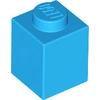 25 Stück LEGO, Teil Nr. 3005 in Dunkles Azurblau (Dark Azure)