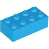1 Stück LEGO, Teil Nr. 3001 in Dunkles Azurblau (Dark Azure)