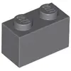 1 Stück LEGO, Teil Nr. 3004 in Dunkelgrau (Dark Bluish Gray)