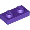 1 Stück LEGO, Teil Nr. 3023 in Dunkellila (Dark Purple)