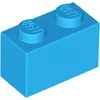 1 Stück LEGO, Teil Nr. 3004 in Dunkles Azurblau (Dark Azure)