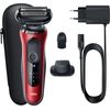 Braun Series 6 61-R1200s, Folienschaber, Schwarz, Rot, SensoFlex, Sens...