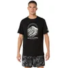 Asics Fujitrail Kurzarm-T-Shirt Schwarz Weiß, Größe XL
