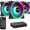 Aerocool Duopro Argb +hub+remote Control 120 Mm Ventilator 3 Einheiten