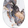 WOLTU Toilettendeckel, mit Absenkautomatik, Klobrille, O-Form, Marmorm...