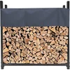 Kaminholzregal Außen 113 x 25 x 115 cm Anthrazit, Garten Metall Kaminh...
