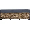 Metall Kaminholzregal 272 x 25 x 95 cm mit Schutzhülle Garten Kaminhol...
