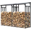 Set 2 Stück Metall Kaminholzregal Außen 130 x 70 x 185 cm, Pro - 40 mm...