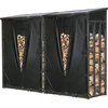 Set 2 Stück Metall Kaminholzregal Außen 130 x 70 x 185 cm, Mit Wetters...