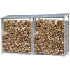 Set 2 Stück Aluminium Kaminholzregal Außen 130 x 70 x 185 cm, Pro - 40...