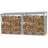 Set 2 Stück Aluminium Kaminholzregal Außen 185 x 70 x 185 cm, Pro - 40...