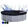 Poolabdeckung Rund für 320-366 cm Pools | Planenmaß Ø 420 cm | Schwarz...