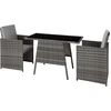 tectake® Rattan Sitzgruppe Lausanne für 2 Personen