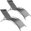 tectake® 2 Sonnenliegen aus Aluminium, 5-stufig