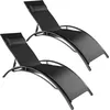 tectake® 2 Sonnenliegen aus Aluminium, 5-stufig