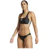 Bikini mit V-Ausschnitt für Damen adidas 3-Stripes Schwarz 38