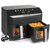 GOURMETmaxx 2-Kammer-Heißluftfritteuse 2 x 4,5 l - Multi-Color LED-Tou...