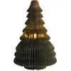 BELIANI LED Weihnachtsbaumfigur Grün aus Wabenpapier mit Beleuchtung 3...